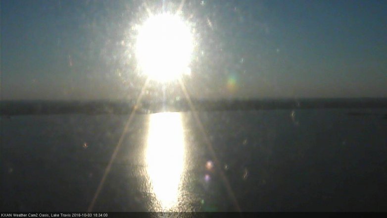 Lake Travis webcam, October 3, 2016 5:40 PM CT