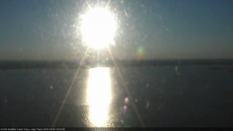 Lake Travis webcam, October 3, 2016 6:05 PM CT