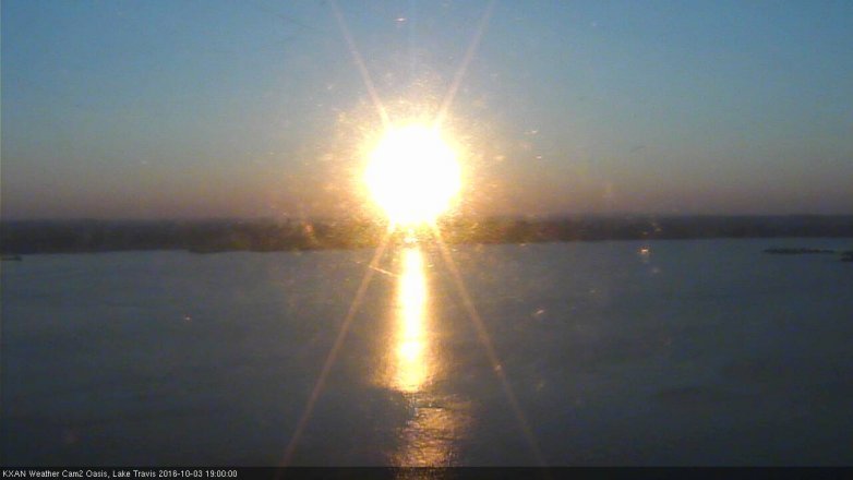 Lake Travis webcam, October 3, 2016 6:10 PM CT