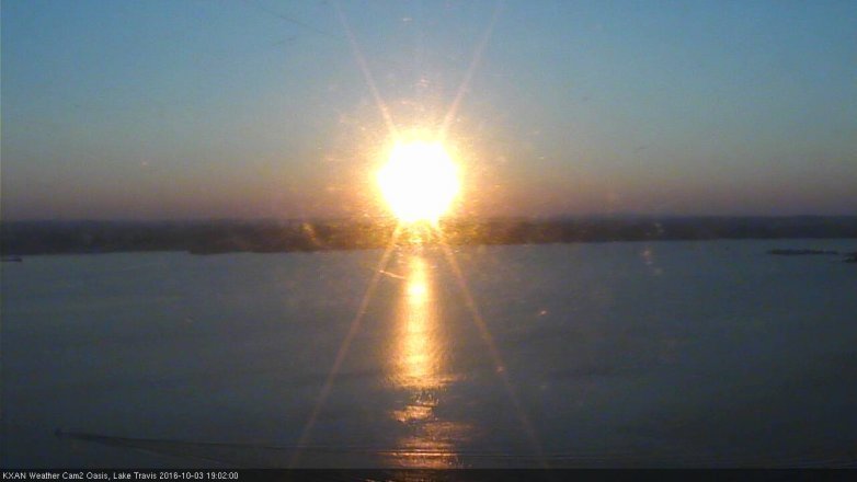 Lake Travis webcam, October 3, 2016 6:25 PM CT