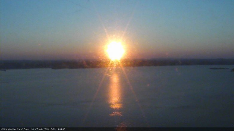 Lake Travis webcam, October 3, 2016 6:30 PM CT