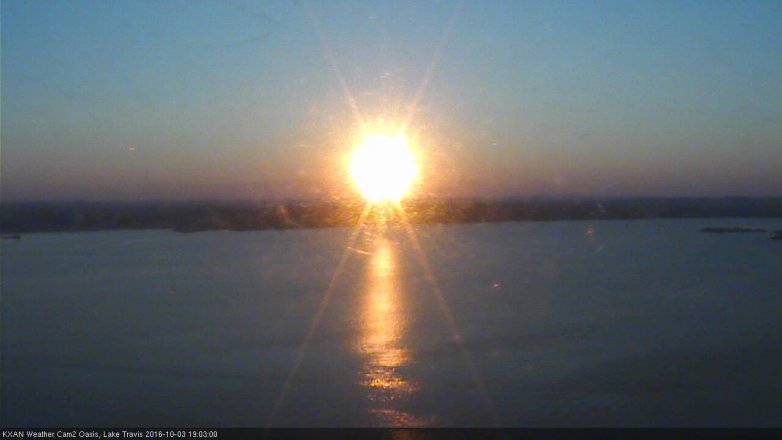 Lake Travis webcam, October 3, 2016 6:35 PM CT