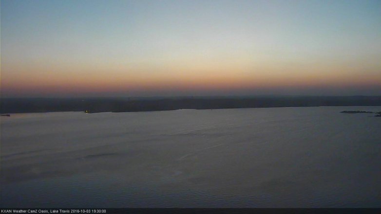Lake Travis webcam, October 3, 2016 6:45 PM CT