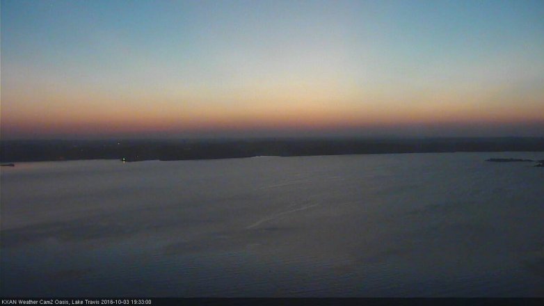 Lake Travis webcam, October 3, 2016 6:50 PM CT