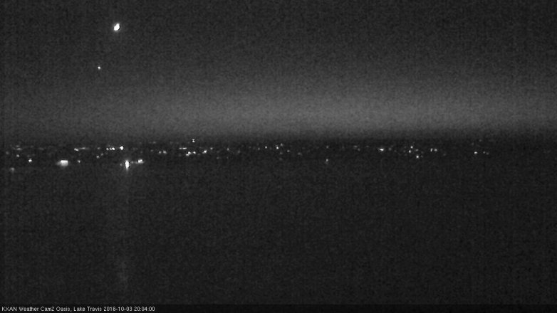 Lake Travis webcam, October 3, 2016 7:15 PM CT