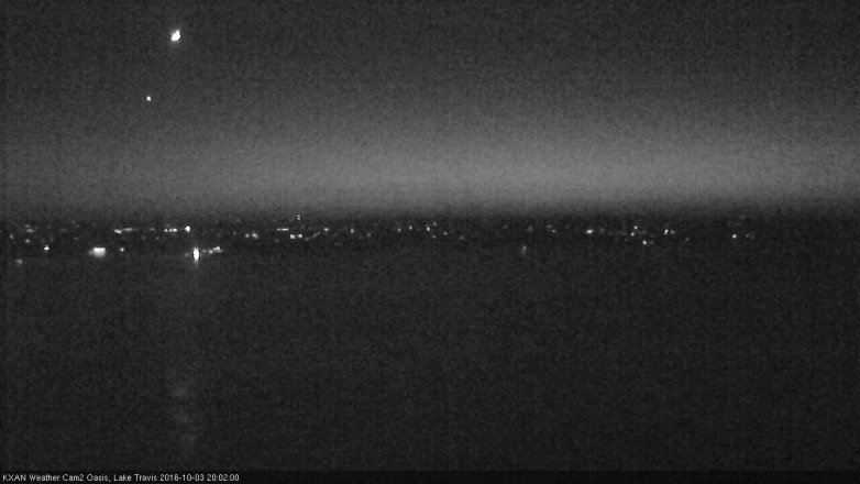 Lake Travis webcam, October 3, 2016 7:30 PM CT