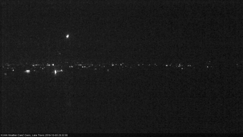 Lake Travis webcam, October 3, 2016 7:45 PM CT
