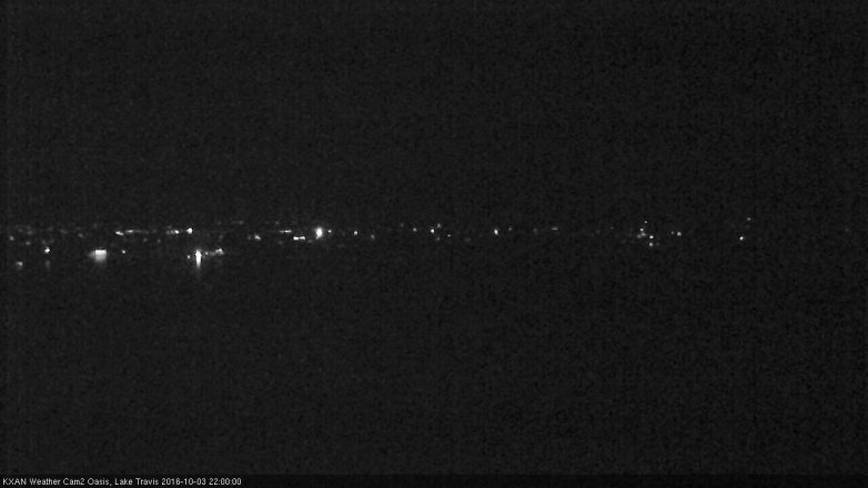 Lake Travis webcam, October 3, 2016 9:30 PM CT