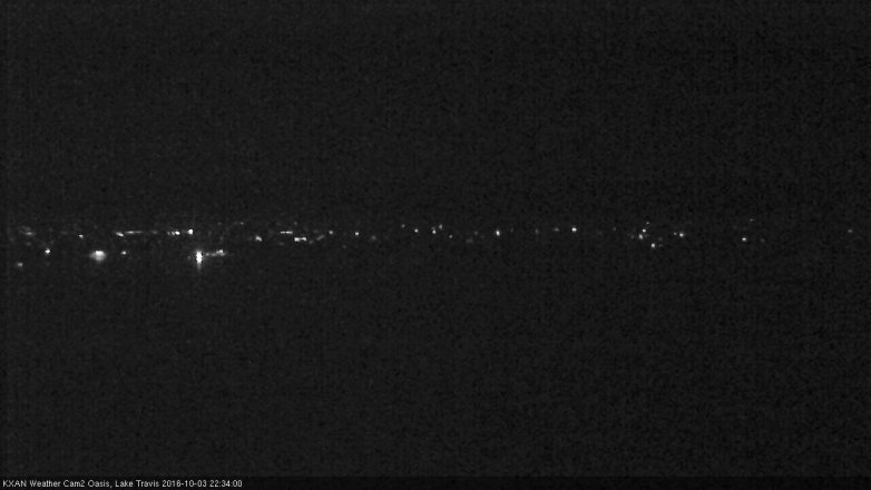Lake Travis webcam, October 3, 2016 9:50 PM CT