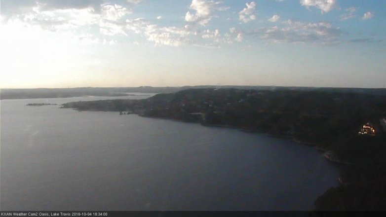 Lake Travis webcam, October 4, 2016 5:40 PM CT