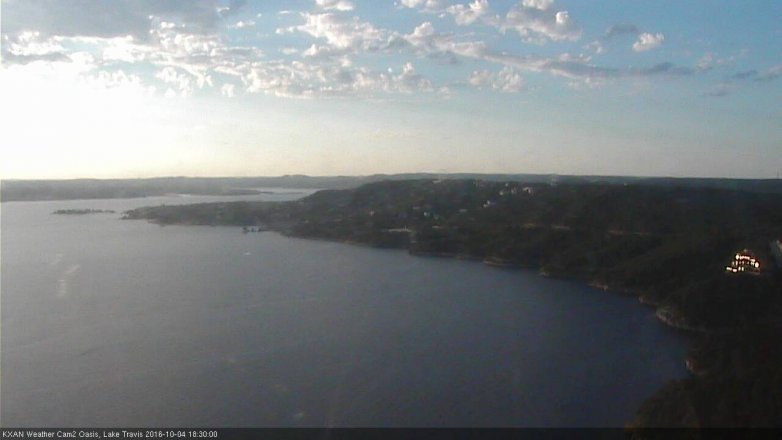 Lake Travis webcam, October 4, 2016 5:50 PM CT