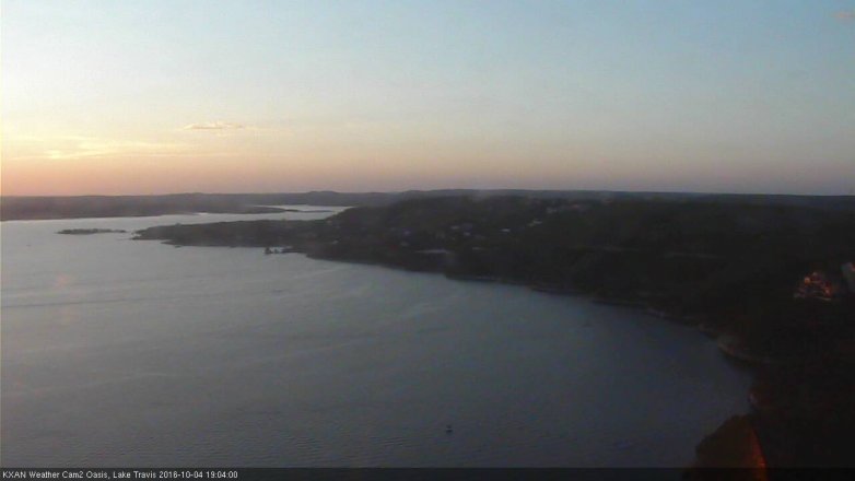 Lake Travis webcam, October 4, 2016 6:15 PM CT