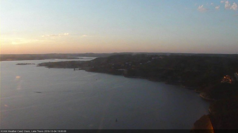 Lake Travis webcam, October 4, 2016 6:25 PM CT