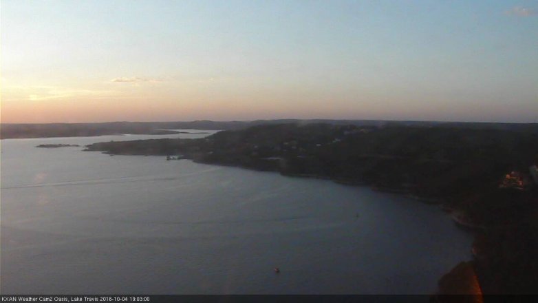 Lake Travis webcam, October 4, 2016 6:30 PM CT