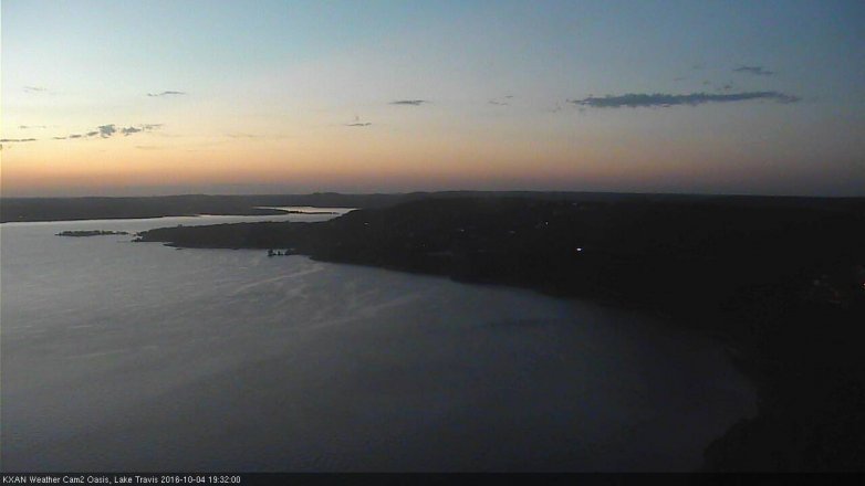 Lake Travis webcam, October 4, 2016 6:35 PM CT