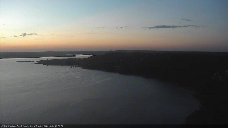 Lake Travis webcam, October 4, 2016 6:40 PM CT