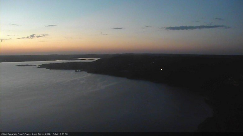 Lake Travis webcam, October 4, 2016 6:50 PM CT