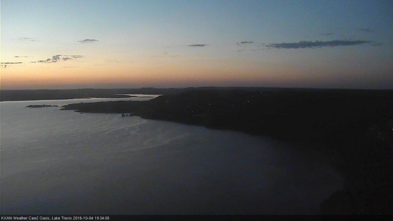 Lake Travis webcam, October 4, 2016 6:55 PM CT
