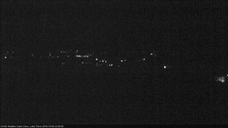Lake Travis webcam, October 4, 2016 9:30 PM CT