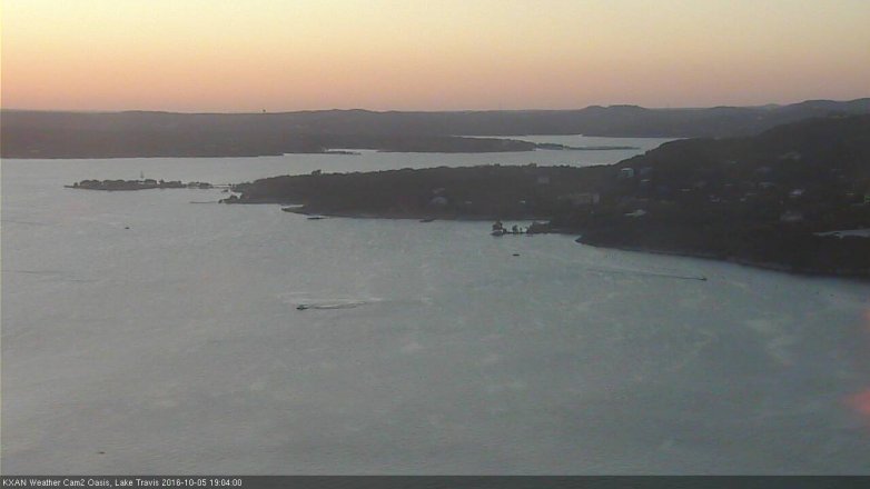 Lake Travis webcam, October 5, 2016 6:15 PM CT