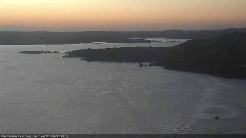 Lake Travis webcam, October 5, 2016 6:40 PM CT