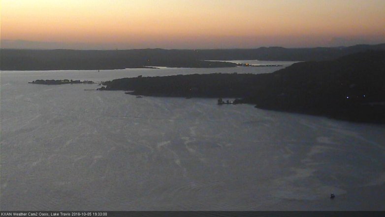 Lake Travis webcam, October 5, 2016 6:50 PM CT