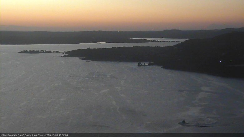 Lake Travis webcam, October 5, 2016 6:55 PM CT