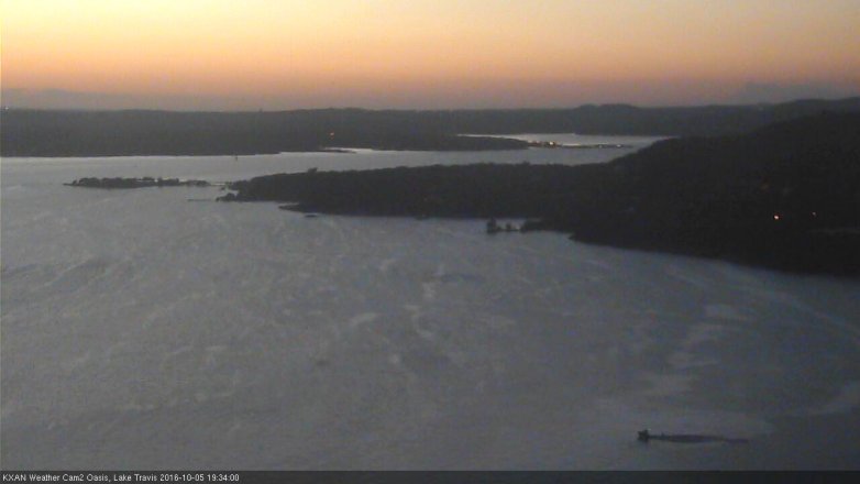 Lake Travis webcam, October 5, 2016 7:05 PM CT