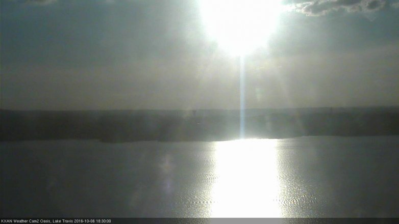 Lake Travis webcam, October 6, 2016 5:50 PM CT