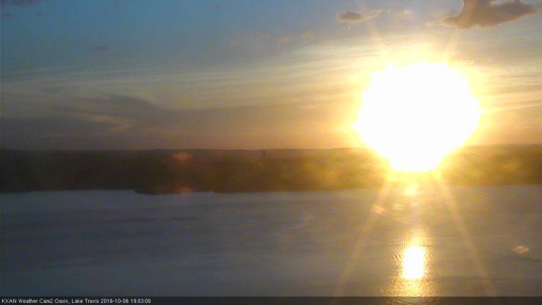 Lake Travis webcam, October 6, 2016 6:20 PM CT