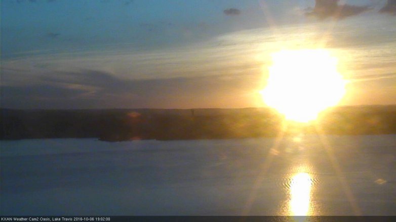 Lake Travis webcam, October 6, 2016 6:30 PM CT