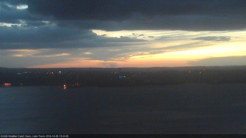 Lake Travis webcam, October 6, 2016 6:40 PM CT