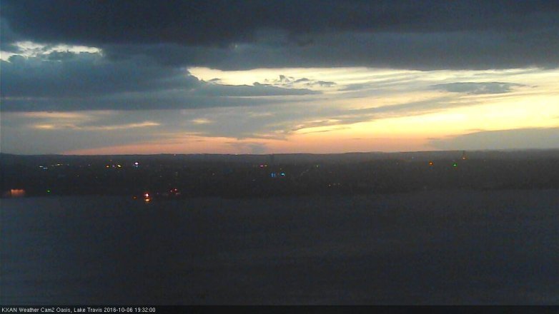 Lake Travis webcam, October 6, 2016 6:45 PM CT