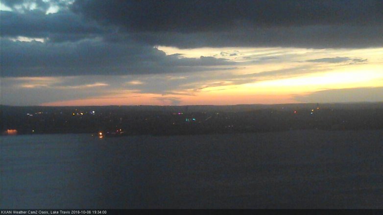 Lake Travis webcam, October 6, 2016 6:50 PM CT