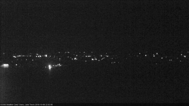 Lake Travis webcam, October 6, 2016 9:30 PM CT
