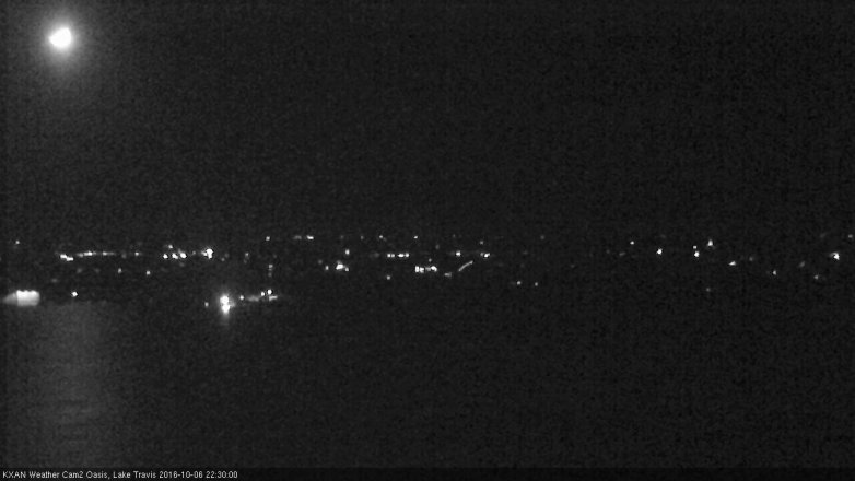 Lake Travis webcam, October 6, 2016 10:00 PM CT