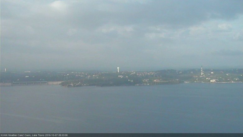 Lake Travis webcam, October 7, 2016 9:00 AM CT