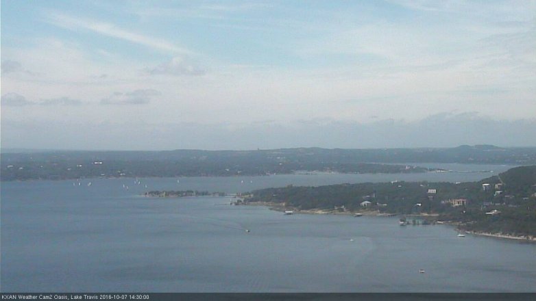 Lake Travis webcam, October 7, 2016 1:40 PM CT