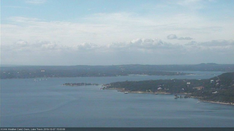 Lake Travis webcam, October 7, 2016 2:10 PM CT