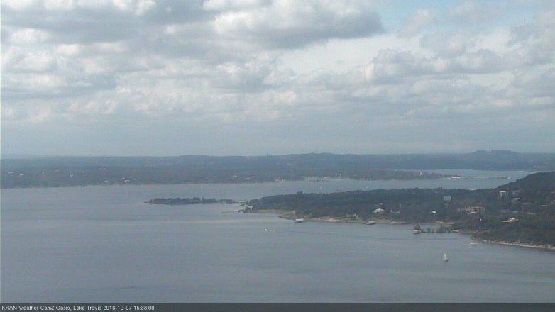Lake Travis webcam, October 7, 2016 3:00 PM CT