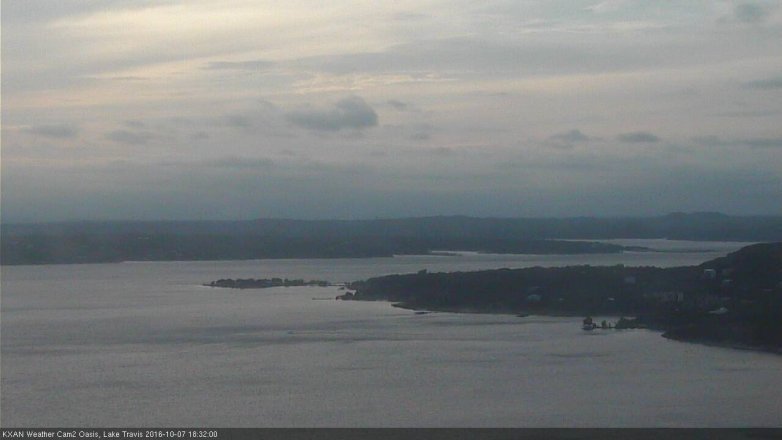Lake Travis webcam, October 7, 2016 5:50 PM CT