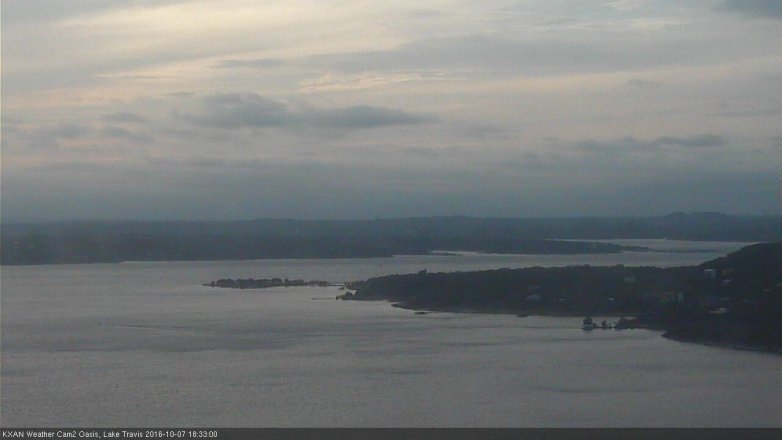 Lake Travis webcam, October 7, 2016 6:05 PM CT
