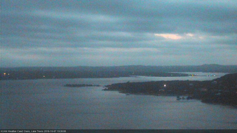 Lake Travis webcam, October 7, 2016 6:40 PM CT