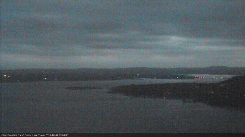 Lake Travis webcam, October 7, 2016 6:50 PM CT
