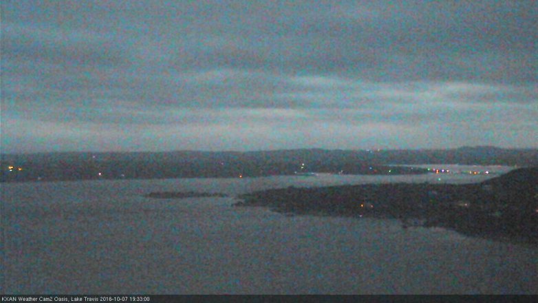 Lake Travis webcam, October 7, 2016 7:00 PM CT