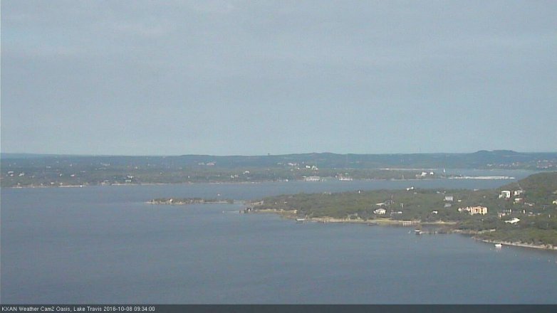 Lake Travis webcam, October 8, 2016 9:05 AM CT