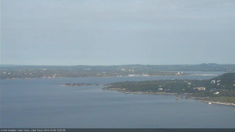 Lake Travis webcam, October 8, 2016 9:10 AM CT