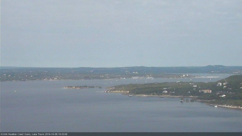 Lake Travis webcam, October 8, 2016 9:45 AM CT