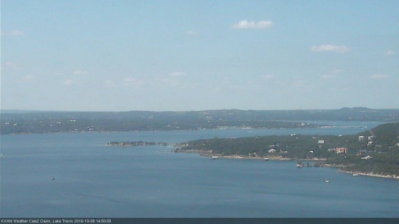 Lake Travis webcam, October 8, 2016 1:10 PM CT