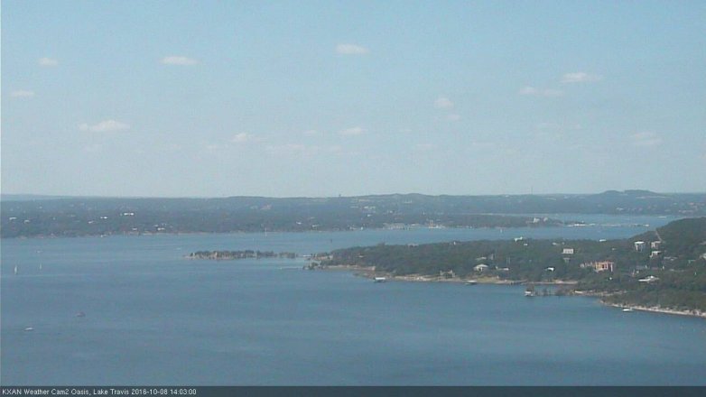 Lake Travis webcam, October 8, 2016 1:15 PM CT